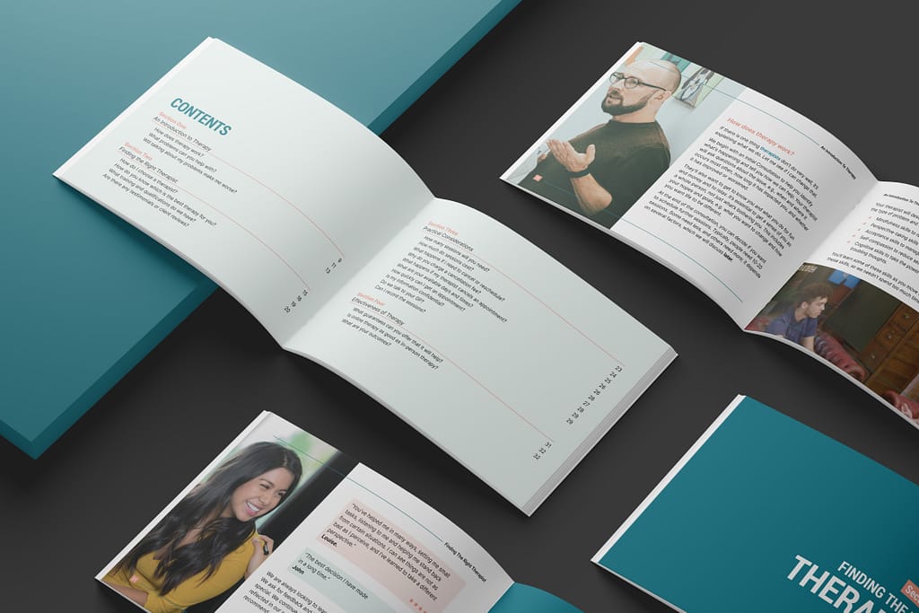 Inside pages of Almost Everything you ever wanted to know about therapy